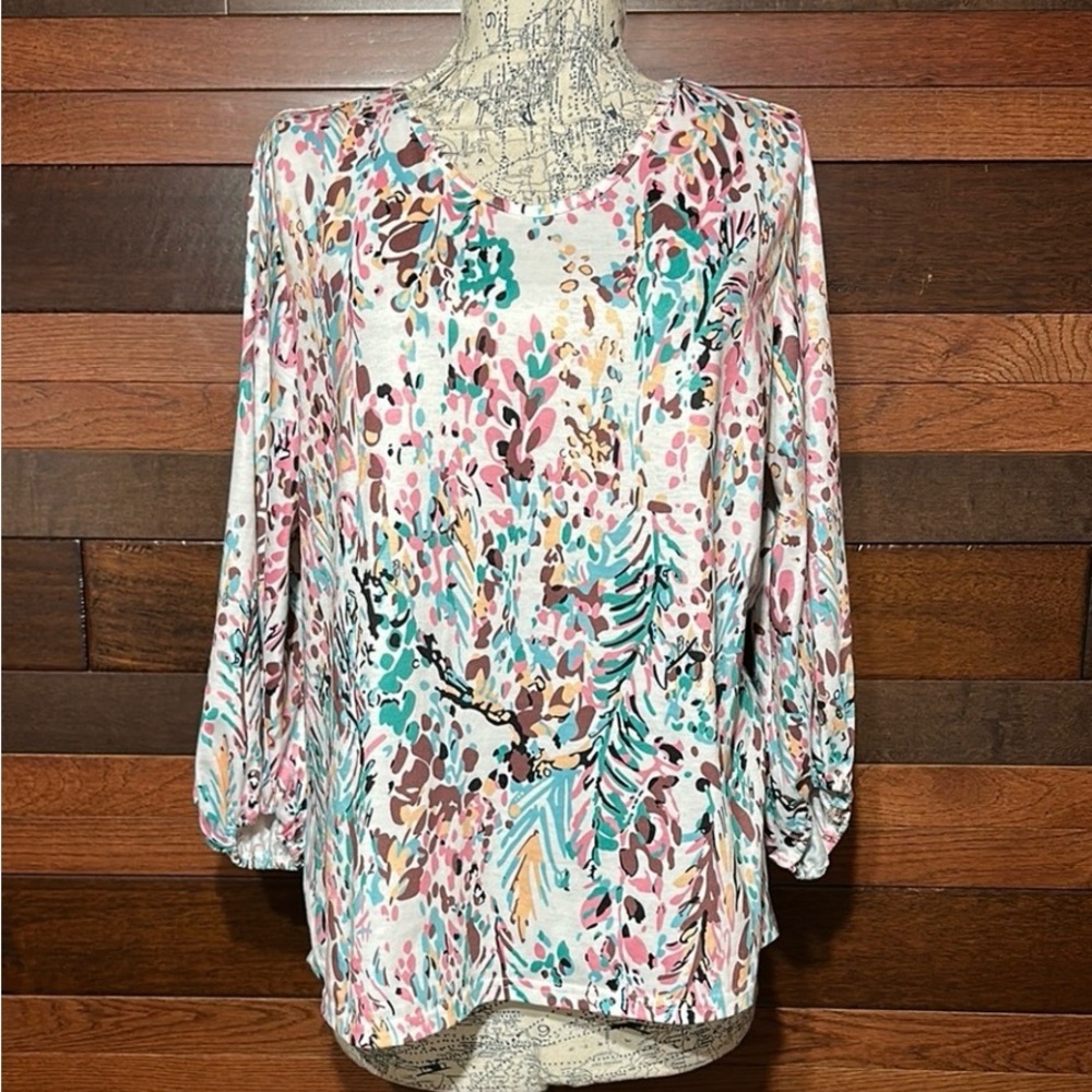 Colorful Floral Long Sleeve Women's Top